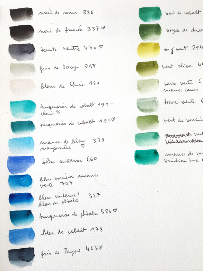 Nuancier Winsor & Newton