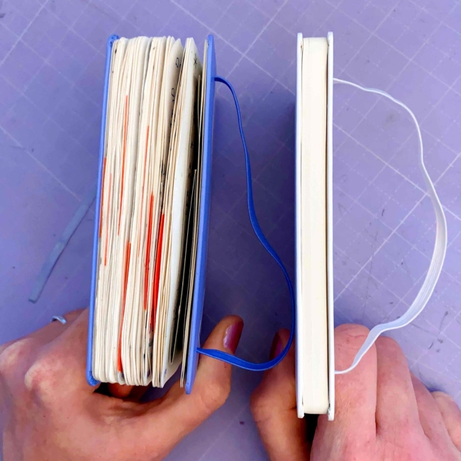 Carnet rempli vs. carnet vide.